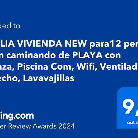 Amplia Vivienda New Para12 Pers A 4 Min Caminando De Playa Con Terraza, Piscina Com, Wifi, Ventiladores De Techo, Lavavajillas Roquetas de Mar Luaran gambar