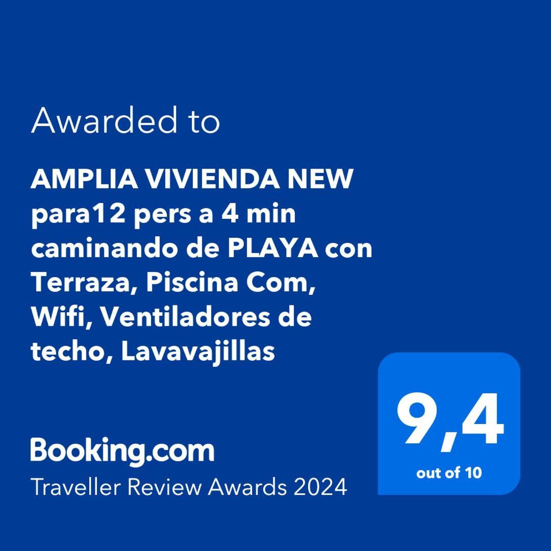 Amplia Vivienda New Para12 Pers A 4 Min Caminando De Playa Con Terraza, Piscina Com, Wifi, Ventiladores De Techo, Lavavajillas Roquetas de Mar Luaran gambar